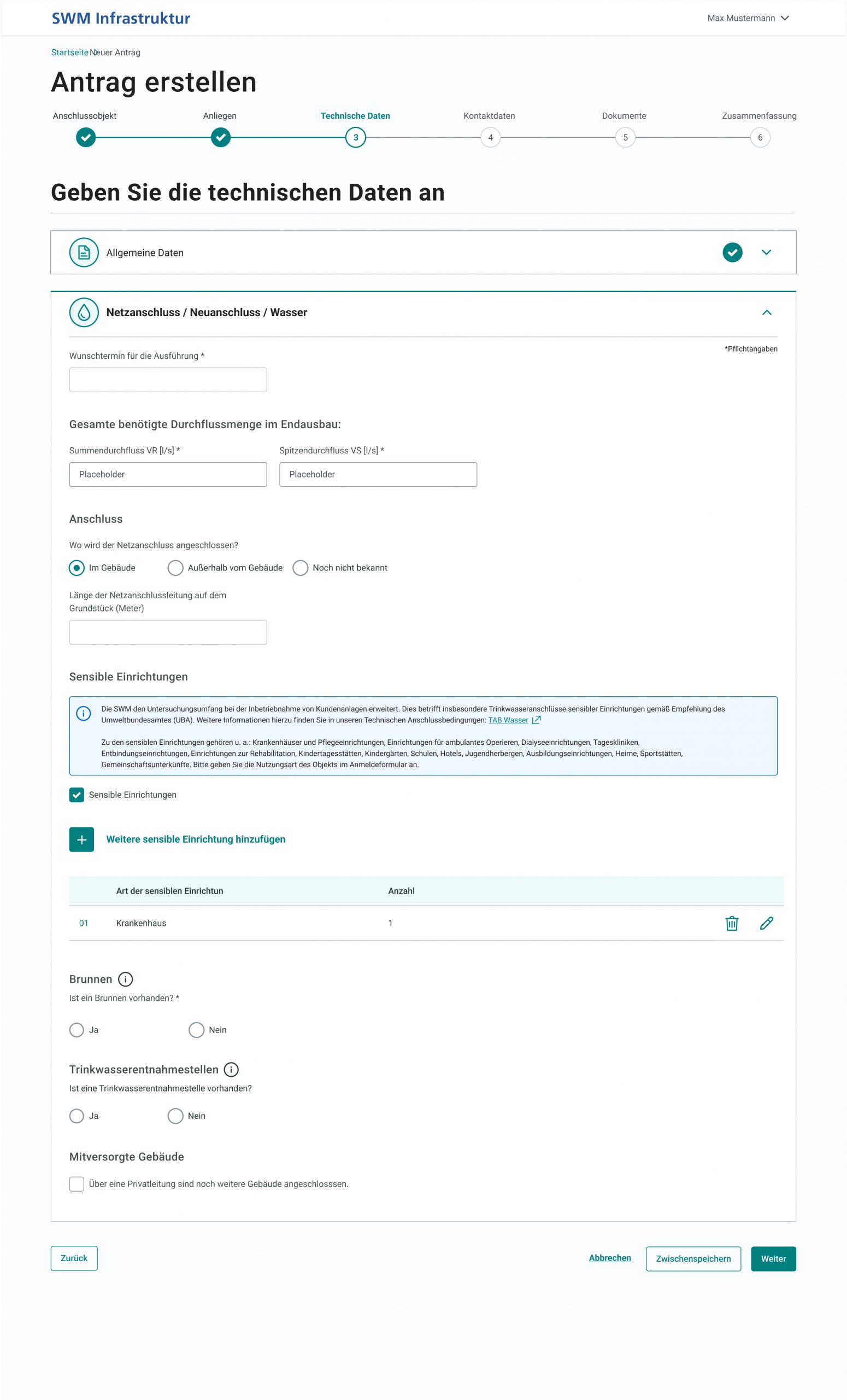 Antragstellung Onlineformular