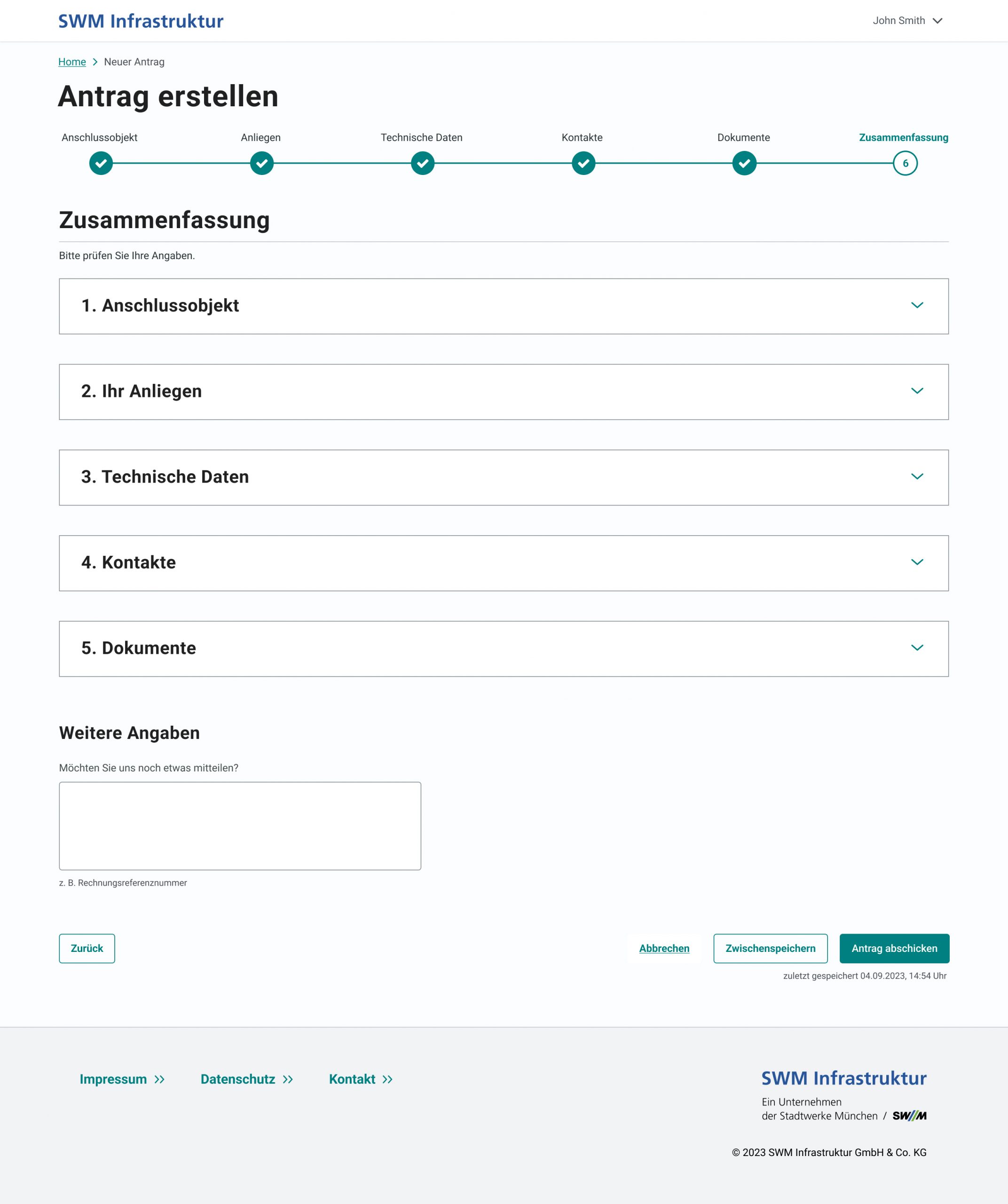 Antragstellung Onlineformular